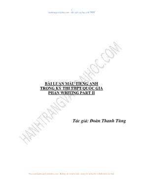 Bài luận mẫu tiếng Anh trong kỳ thi THPT Quốc gia - Phần Writing - Part II - Đoàn Thanh Tùng